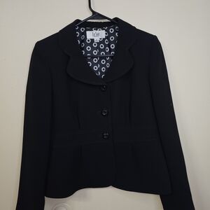 NEW Le Suit Petite 6P Women's Black Lined Suit Jacket Blazer Polyester RN 54050
